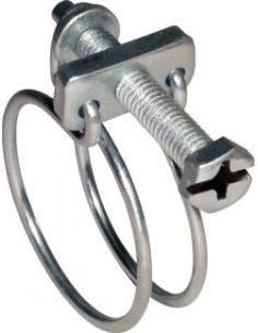 Hose clamp double wire Diameter 24 to 28 Plain W1Zinc Plated