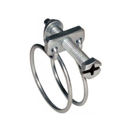 1 x Hose clamp double wire Diameter 24 to 28 Plain W1Zinc Plated