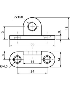 Fixing bracket with eyelet Diameter 7MM Steel 2