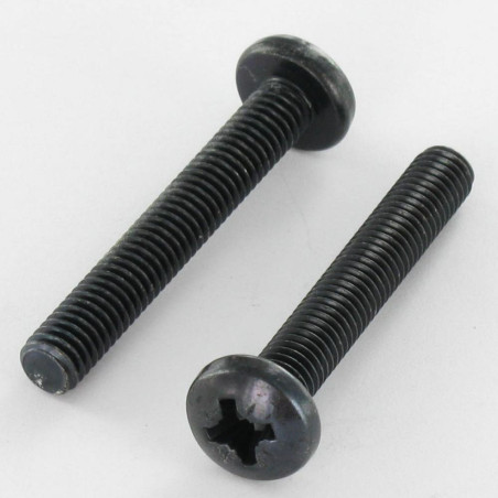 1 x Machine Screw wide domed head Pozi PZ3 M6X30 Black Zinc Plated