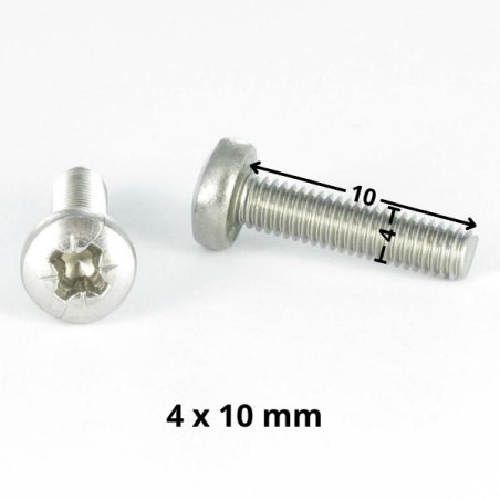 1 x Machine Screw wide domed head Pozi PZ2 M4X10 Zinc Plated