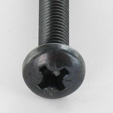 1 x Machine Screw wide domed head Pozi N°1 M3X16 Black Zinc Plated micro screw