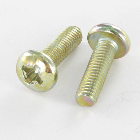 1 x Machine Screw wide domed head Pozi PZ2 M5X40 Yellow Zinc