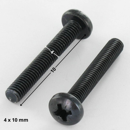 1 x Machine Screw Large Pan Head Pozi 2 M4X10 Black Zinc Plated