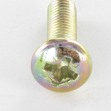 1 x Machine Screw Large Pan Head Pozi 2 M5X22 Yellow Zinc