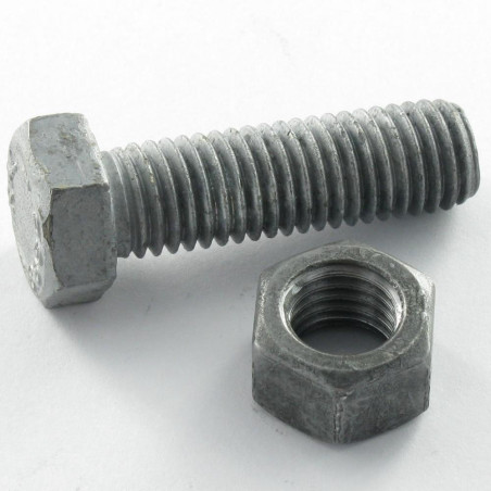 100 x Bolt With Nut Hexagonal Head M10X30 Class 8.8 Sb Hot Dip Galvanized