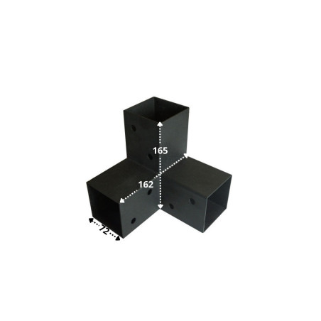 1 x Anchor Plate EXPRESS 3 Directions Black Zinc Plated 72X165X162