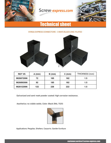 1 x Anchor Plate EXPRESS 3 Directions Black...