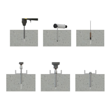 1 x Screw For Concrete Hexagonal Head Flange T24 18X200 Zinc Plated