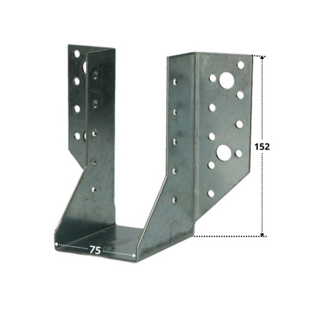 1 x Joist hanger U-shaped to Wings External Sendzimir 75X152