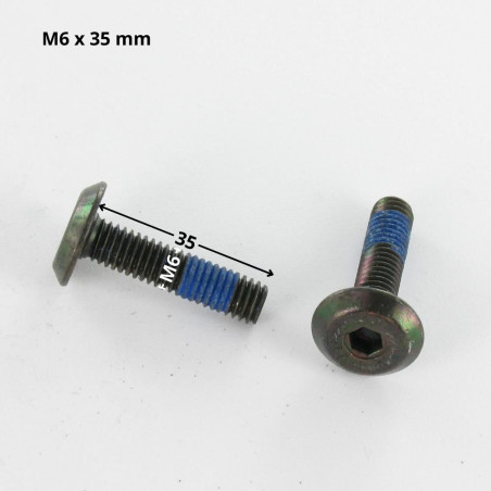 1 x Machine Screw flat Hexagon Socket 4 M6X35 Patch Nylon Tuflok Black Zinc Plated