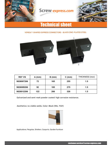 1 x Anchor Plate EXPRESS In Head Black Zinc...