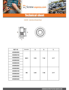 Rivet Bushes Cylindrical M4 Thickness Material 2.5MM Zinc... 2