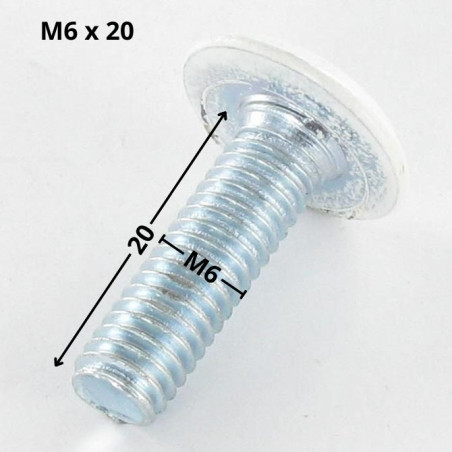 1 x Machine Screw flat Hexagon Socket 4 M6X20 Zinc Plated Head Ral9010/Pure White