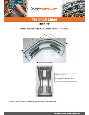 1 x Brackets fixation ADJUSTABLE 70X55X40...