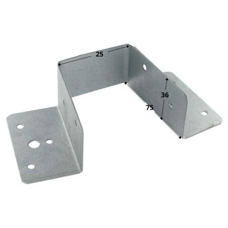 1 x Joist hanger U-shaped beam support 25X75 Sendzimir