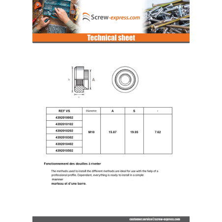 1 x Rivet Bushes Cylindrical M6 Thickness Material 1MM Zinc Plated