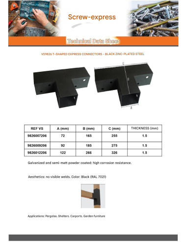 1 x Anchor Plate EXPRESS In Head Black Zinc...