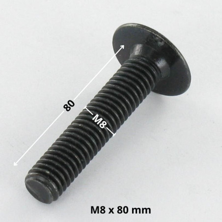 1 x Screw Mushroom M8X80 Hexagon Socket 5 Black Zinc Plated