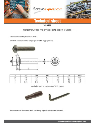1 x Machine Screw Stainless Steel A2 Security...