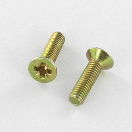 1 x Machine Screw Countersunk Head Pozi 2 M5X10 Yellow Zinc