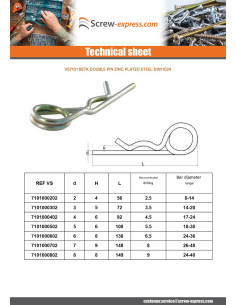 Pin R Clip Double 4 Zinc Plated 2