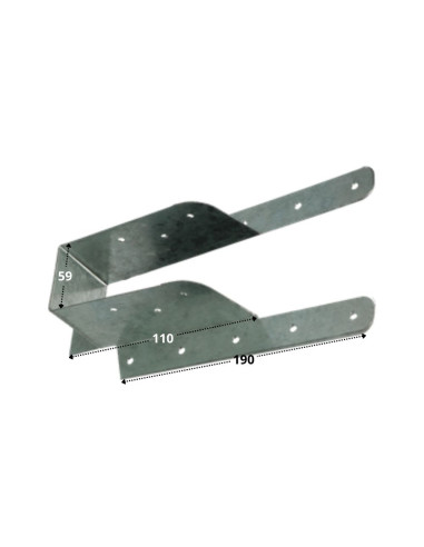 1 x Joist hanger with foldable flange Sendzimir...