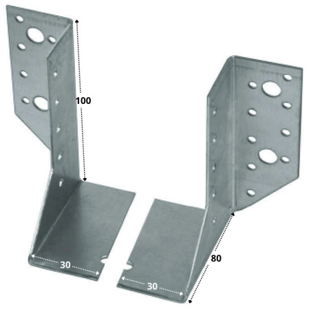 1 x Sets 2 joist hanger Left Right Sendzimir 30X100