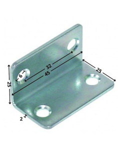 Bracket 25X25X45 4 Hole Diameter 6 Zinc Plated 2