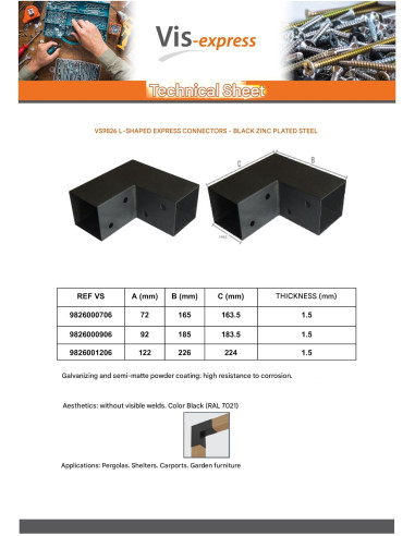 1 x Anchor Plate EXPRESS In L Black Zinc Plated...