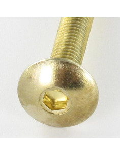 Screw Mushroom M6X45 Hexagon Socket 4 Brass Plated Steel 2