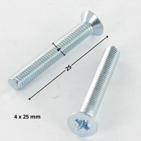 1 x Machine Screw Countersunk Head Pozi 2 M4X25 Zinc Plated
