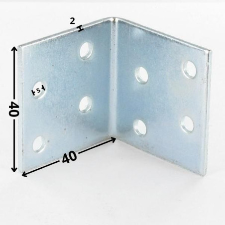 1 x Bracket 40X40X40 Thickness 2 Zinc Plated