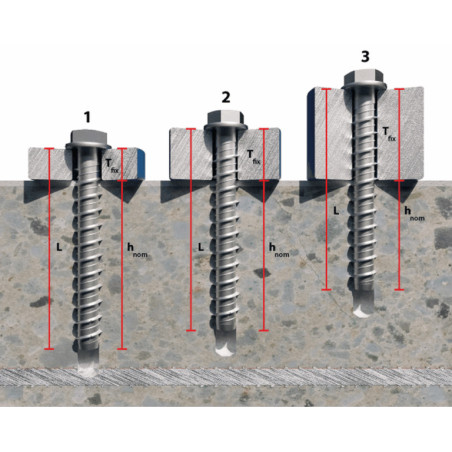 1 x Screw For Concrete Hexagonal Head Flange T15 10X90 Zinc Plated