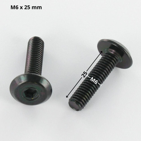 1 x Machine Screw flat Hexagon Socket 4 M6X25 Black Zinc Plated
