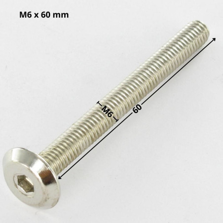 1 x Machine Screw flat Hexagon Socket 4 M6X60 Nickel Plated