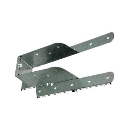 1 x Joist hanger with foldable flange Sendzimir 75X149