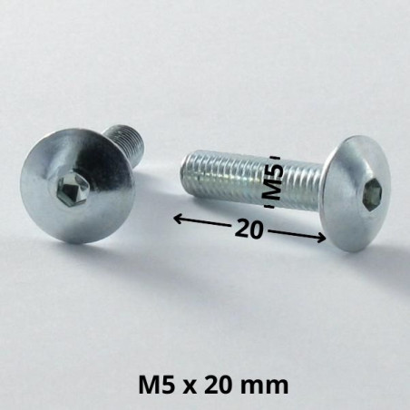 1 x Screw Mushroom M5X20 Hexagon Socket 3 Zinc Plated