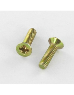 Machine Screw Countersunk Head Pozi PZ2 M4X28 Yellow Zinc