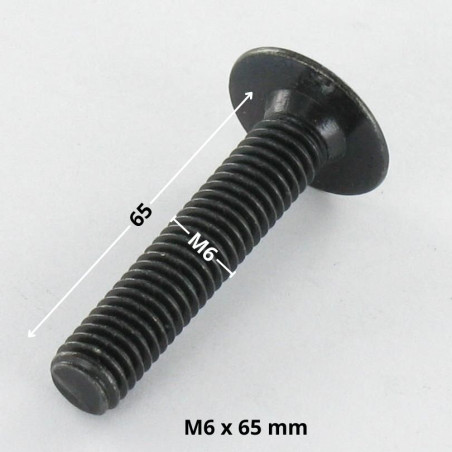 10 x Screw Mushroom M6X65 Hexagon Socket 4 Black Zinc Plated