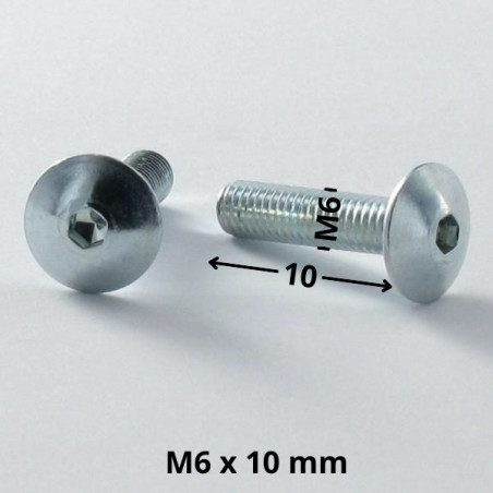 1 x Screw Mushroom M6X10 Hexagon Socket 4 Zinc Plated