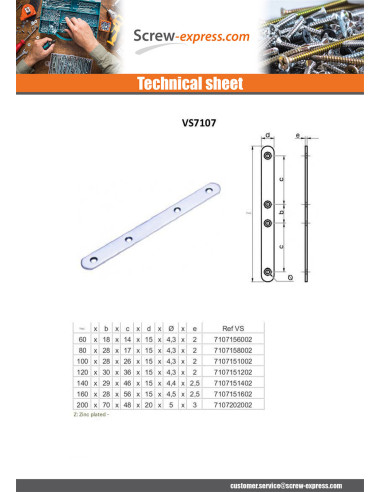 1 x Mounting plate ASSEMBLY Zinc Plated 20X200