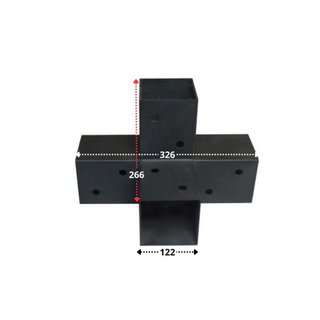 1 x Anchor Plate EXPRESS 4 Directions Black Zinc Plated 122X266X326