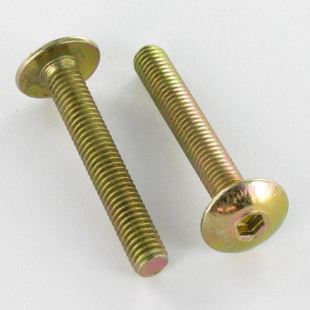 1 x Screw Mushroom M8X50 Hexagon Socket 5 Yellow Zinc