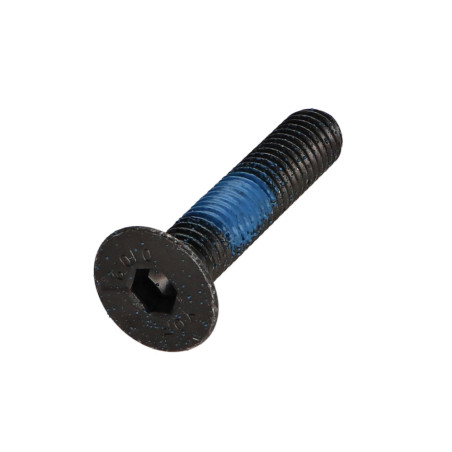 1 x Machine Screw Flat Head Hexagon Recess M8X40 Full Thread Class 10.9 Hexagon Socket 5 Black Zinc Plated + Patch Nylon