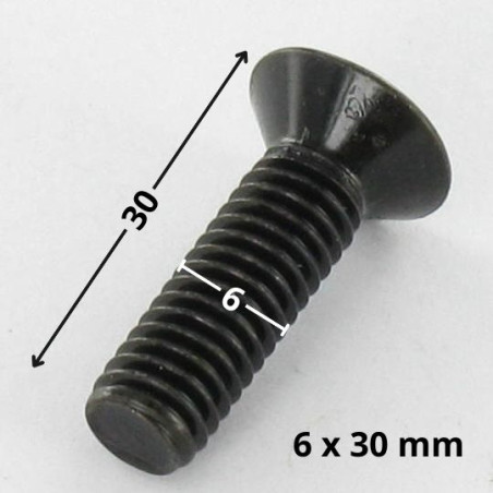 1 x Machine Screw Countersunk Head Pozi PZ3 M6X30 Black Zinc Plated
