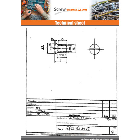 1 x Nut Binder Pan Head Slotted 8X9 M6X8 Stainless Steel