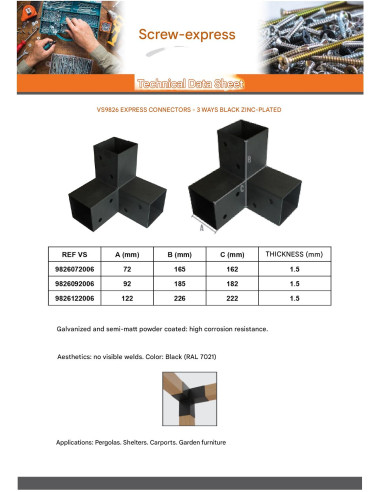 1 x Anchor Plate EXPRESS 3 Directions Black...