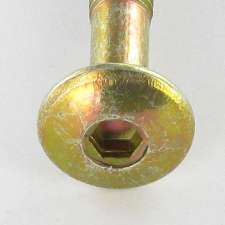 1 x Screw Mushroom Hexagon Socket M6X47 Thread Length: 32 Conical Point Yellow Zinc
