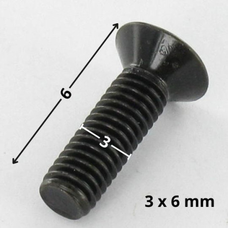1 x Machine Screw Countersunk Head Pozi PZ1 M3X6 Black Zinc Plated micro screw